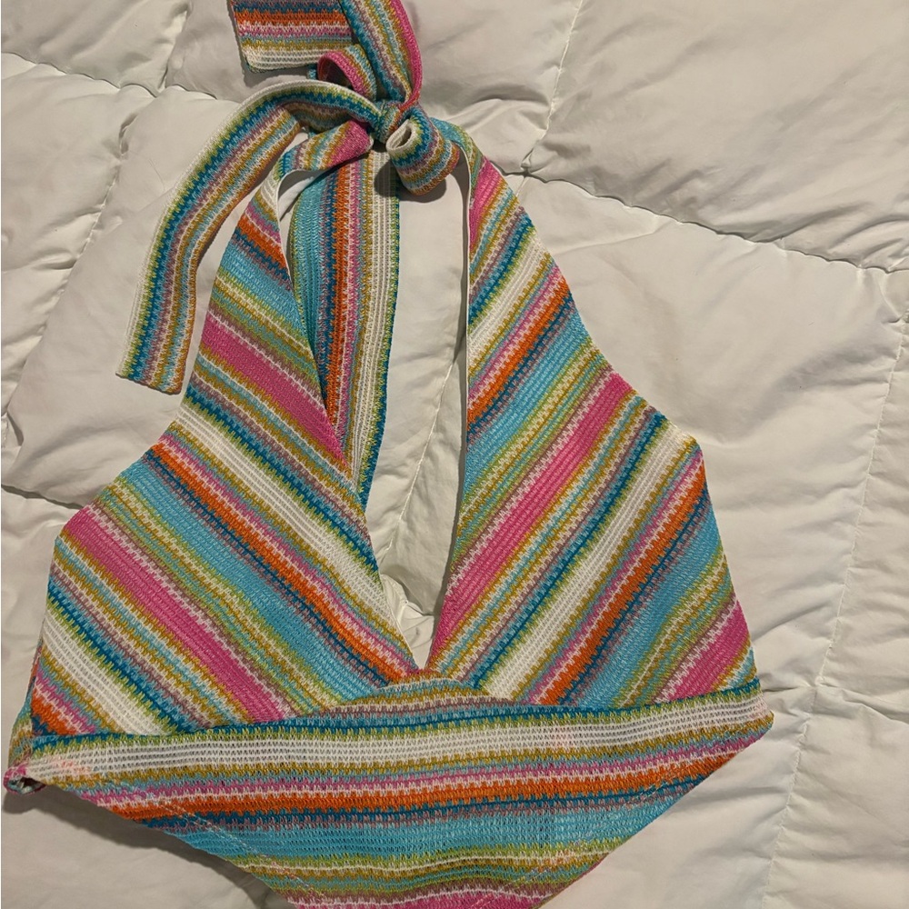 Colorful Striped Halter Top